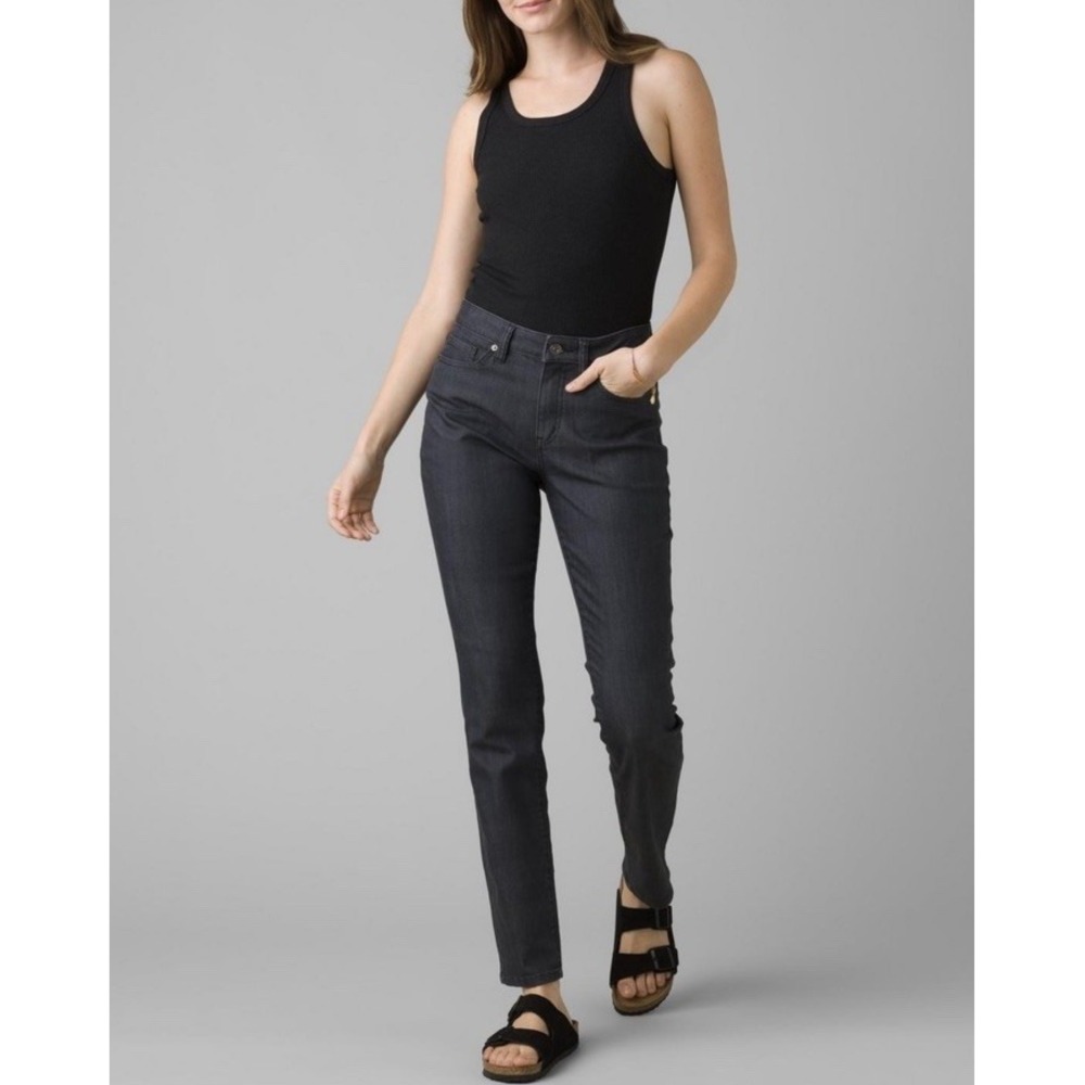 PRANA Organic Cotton Black Kayla Performance Jeans Mid Rise Stretch Size 4/27
